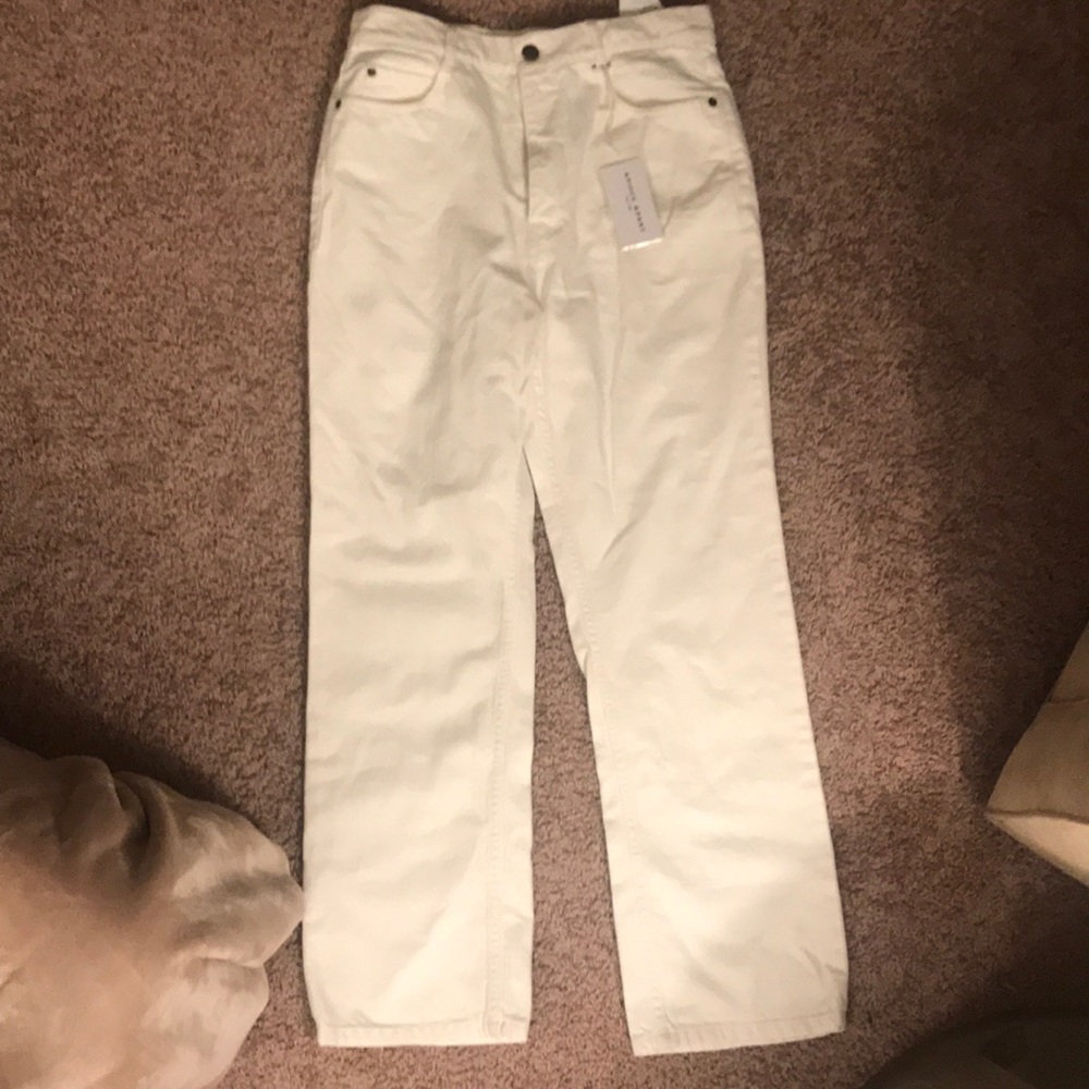 APIECE APART HIGH-WAIST BOOTCUT WHITE JEANS